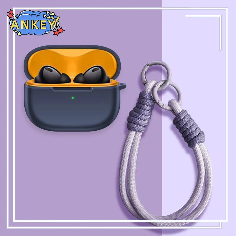 Funda protectora de silicona suave para IQOO TWS 2, carcasa portátil resistente a los arañazos y a los golpes con cordón mosquetón - imagen 4