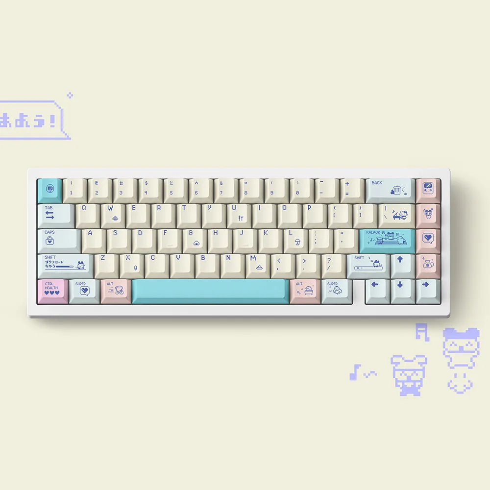Juego de teclas electrónicas con tema de píxeles para mascotas, tapas de teclado PBT, teclas personalizadas con perfil de cereza para accesorios mecánicos Keybaord - imagen 2