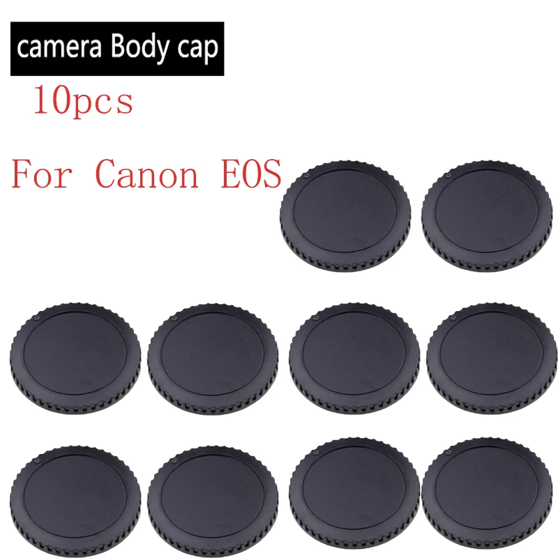 10 Uds tapa del cuerpo de la lente trasera cubierta de la cámara protección de montaje de tornillo de polvo reemplazo de plástico negro para Canon EOS EF EFS 5DII 6D - imagen 2