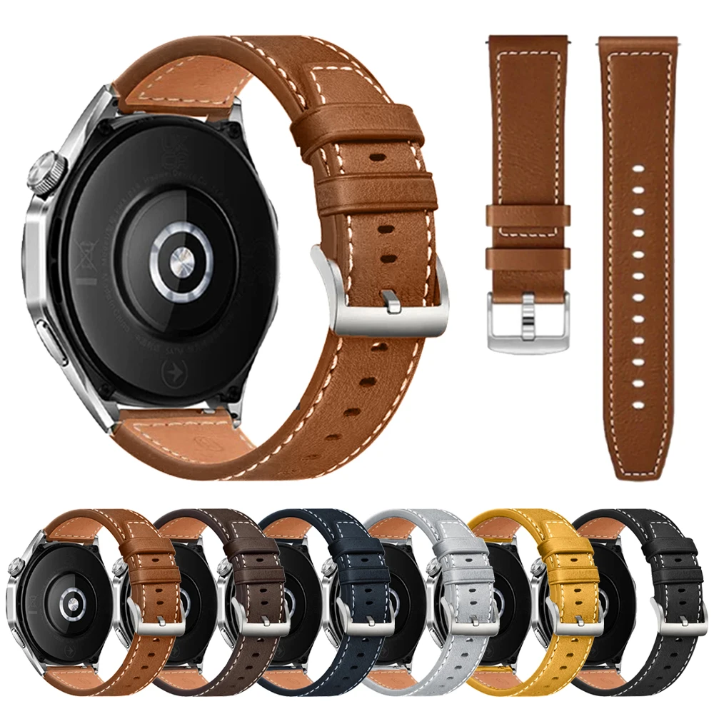 Correa de reloj de cuero de 20mm y 22mm para Huami Amazfit BALANCE 2, correa deportiva Amazfit Bip 6 5/Active 2, accesorios de repuesto - imagen 2