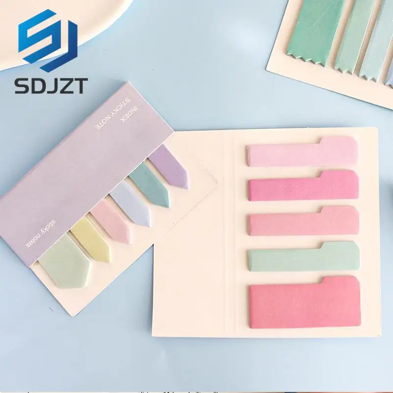 Bloc de notas autoadhesivas de Color macarrón, 120 hojas, marcador de notas, pegatina de papel de gran viscosidad para oficina
