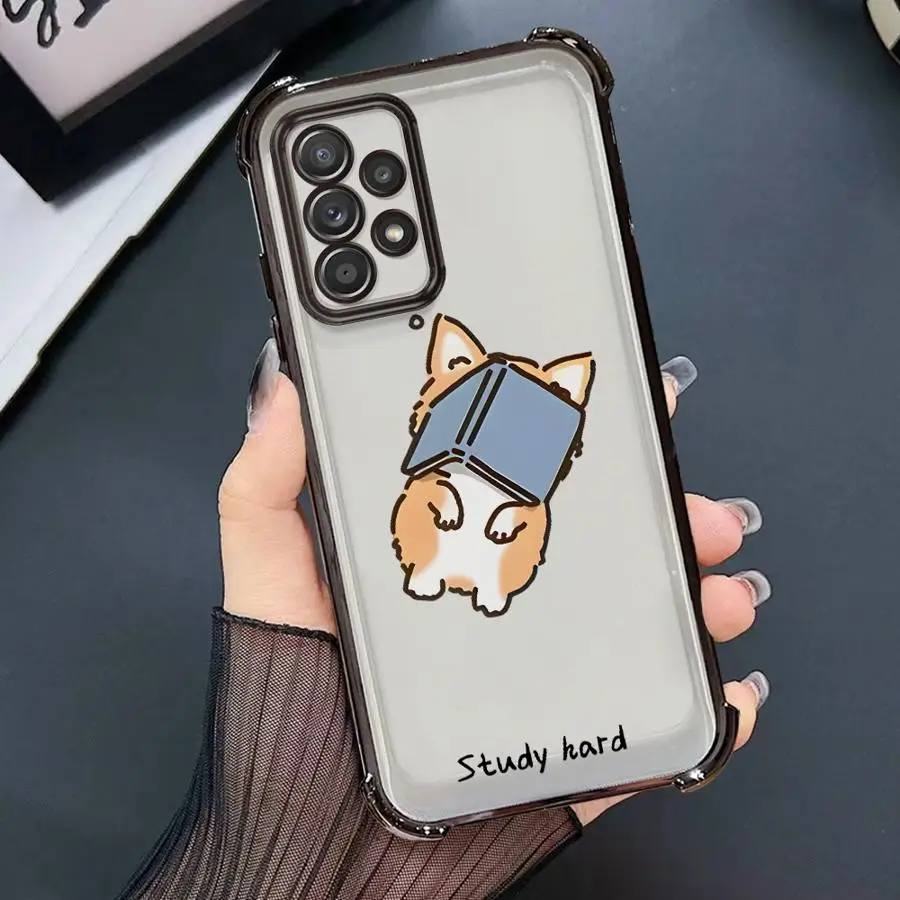 Funda transparente para teléfono con diseño de gato y perro, para Samsung Galaxy A33 A24 A15 A26 A35 A36 A16 A21s A52 A17 A13 A25 - imagen 2