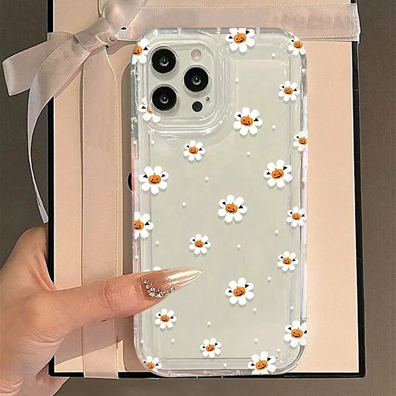 Funda transparente con diseño de fantasma de calabaza de Halloween para Samsung Galaxy A15 A35 A55 A34 A54 A14 A33 A53 5G S24 Ultra S23 FE S22 Plus - imagen 3