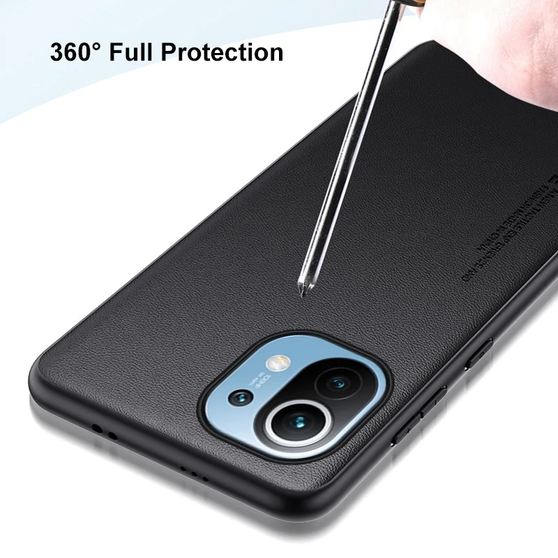 Funda de cuero PU de lujo para Xiaomi Mi 11 Mi11, funda trasera de silicona a prueba de golpes, funda de teléfono de protección completa para Xiaomi 11 5G Xiaomi11 - imagen 5