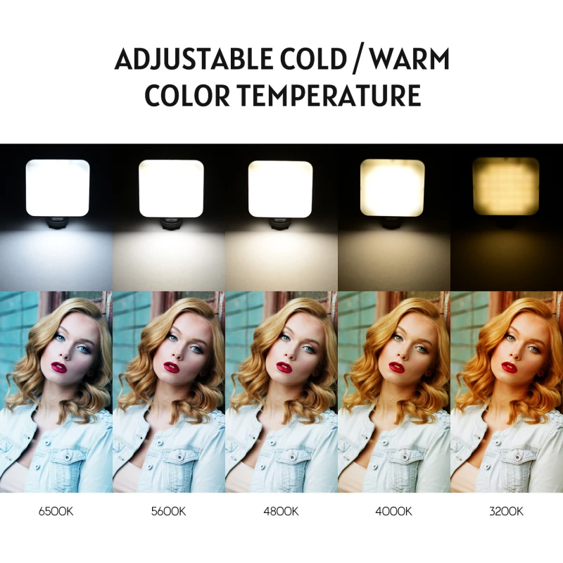 Andoer-Mini luz LED para vídeo KM-72B, luz de Color RGB multifuncional para cámara, luz de relleno con zapata fría, temperatura de Color ajustable - imagen 5