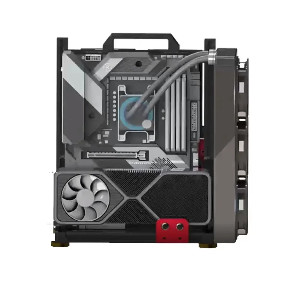 Caja de PC MOD, gabinete para jugadores DIY ITX/MATX/ATX, estante de marco abierto, enfriador de agua, chasis para juegos de ordenador de escritorio, personalidad Vertical - imagen 2