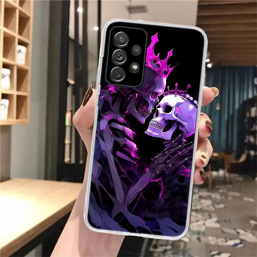 Funda de teléfono de silicona con esqueleto de anatomía y corazón Lovey Kiss para Samsung Galaxy A52 A51 A50S A42 A32 A22 A12 A02S A30S A20S A10S A41 A31 - imagen 2