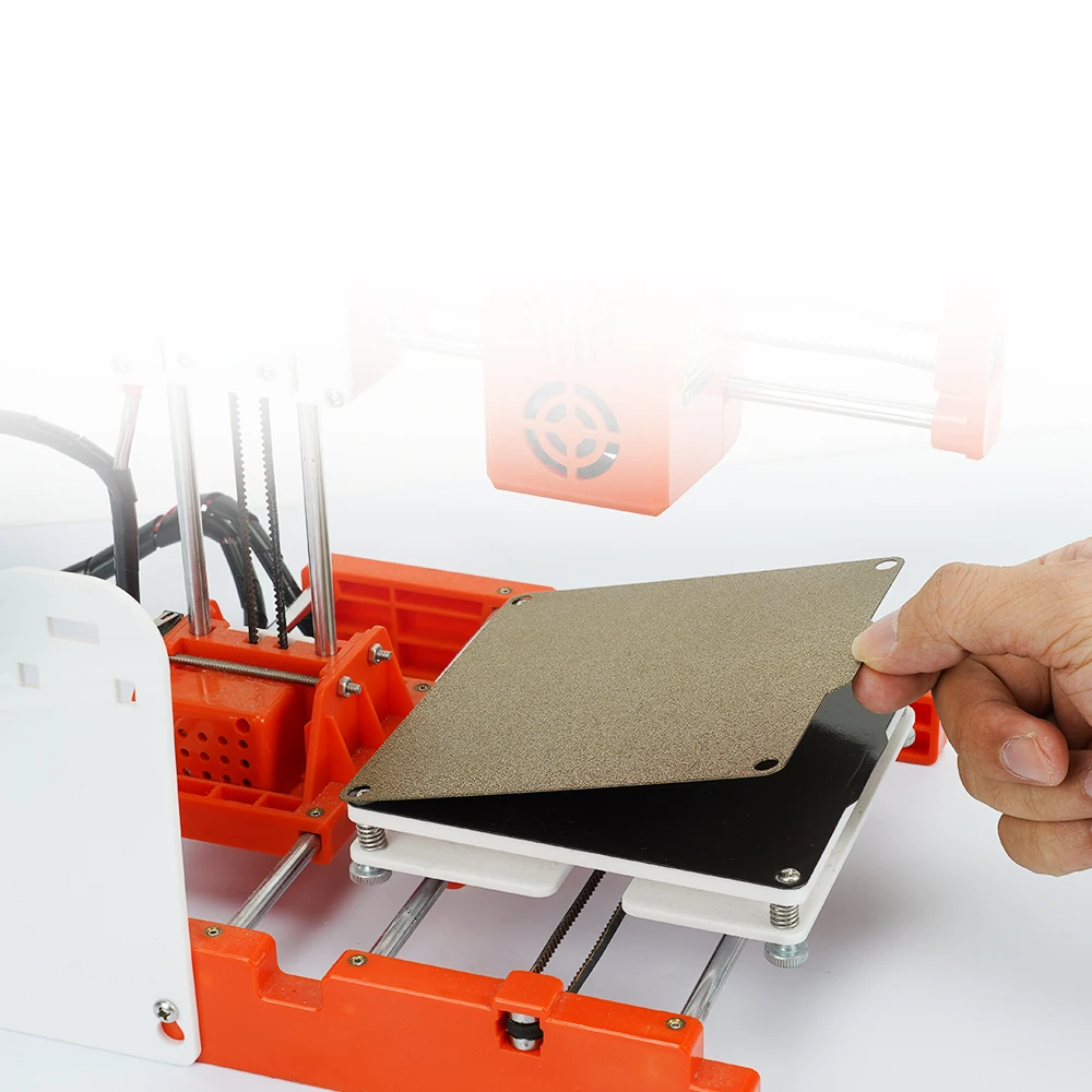 PEI de doble cara para Easythreed K7 K9, placa de construcción de 120x120mm, textura de acero de resorte Pei con Base magnética para Mini impresora 3D - imagen 3