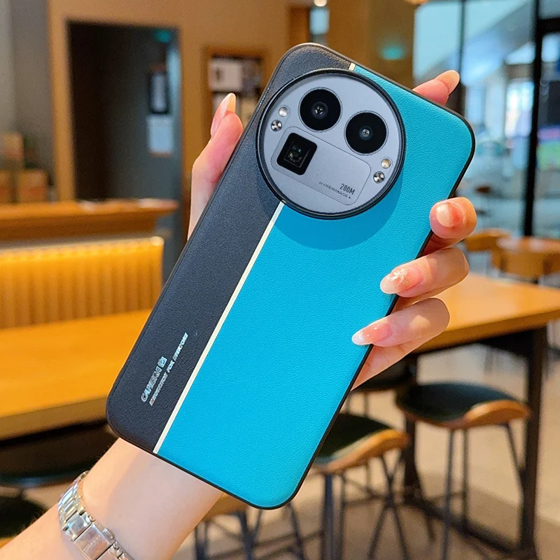 Funda para Realme GT8 Pro elegante cuero PU colorido fluorescente Color a juego Hardware bisel cubierta dura para Realme GT8 Pro - imagen 2