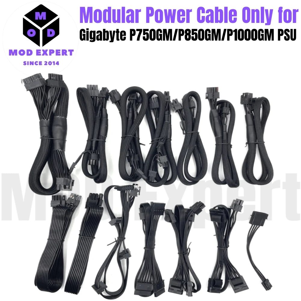 Cable Modular para Gigabyte P750GM, P850GM, P1000GM PSU Modular, GPU PCIe 8Pin 6+2Pin, CPU 4+4Pin, SATA Molex IDE 4Pin, ATX 24Pin - imagen 2
