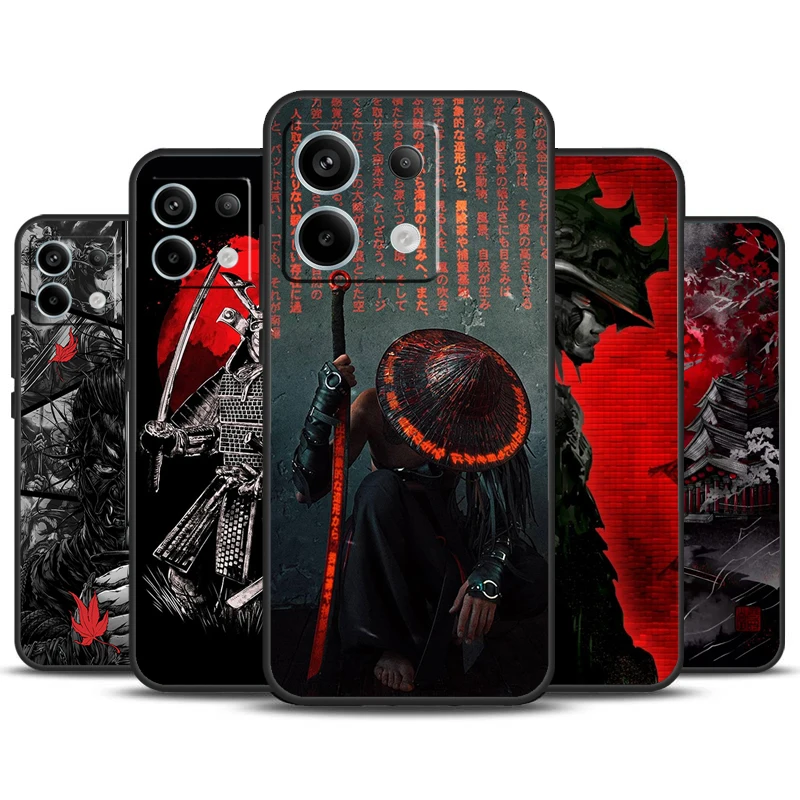 Funda de teléfono japonesa Samurai Ninja para Redmi Note 12 13 Pro Plus 9 10 11 Pro 9S 10S 11S 12S Redmi 10C 12C 13C