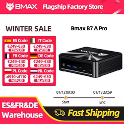 BMAX B7 A Pro Mini Pc AMD Ryzen 5 7430U Procesador AMD Radeon Gráficos 16GB RAM 512GB SSD Windows 11 USB HDMI Tipo-C Bluetooth