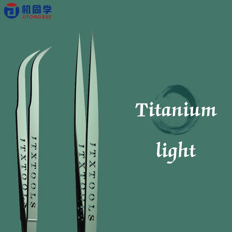 Pinzas de aleación de titanio JTX AIR-1 AIR-2, Chip BGA IC, pinzas de reparación de cables voladores, placa base, electrónica precisa, pinzas verdes - imagen 4