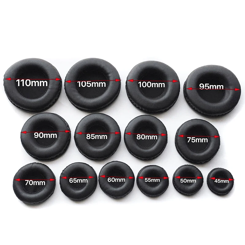 Almohadillas para auriculares, fundas de espuma de cuero de esponja, cojín de 40mm, 50mm, 55mm, 60mm, 65mm, 70mm, 75mm, 80mm, 85mm, 90, 95, 100, 105mm, 110mm - imagen 2