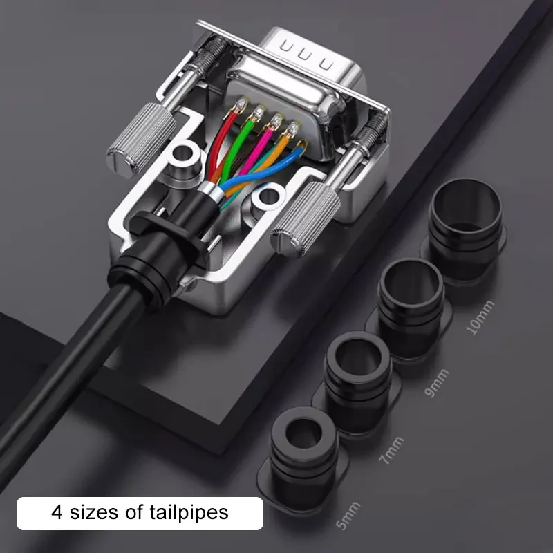 Conector macho hembra DB9 de Metal, Mini enchufe de puerto serie RS232, Pin sólido ultrafino de grado Industrial, enchufe de puerto COM 485 de 9 pines - imagen 3