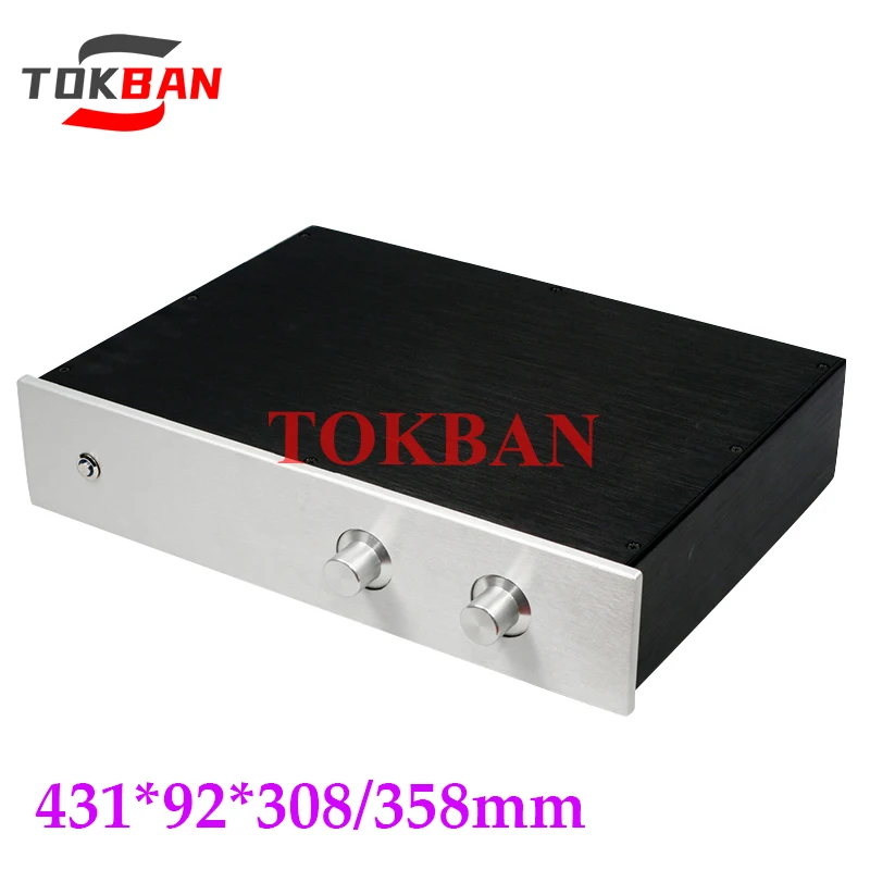 Tokban Audio 4309 431*92*308/358mm amplificador de potencia totalmente de aluminio chasis carcasa DIY DAC decodificador HFI preamplificador carcasa