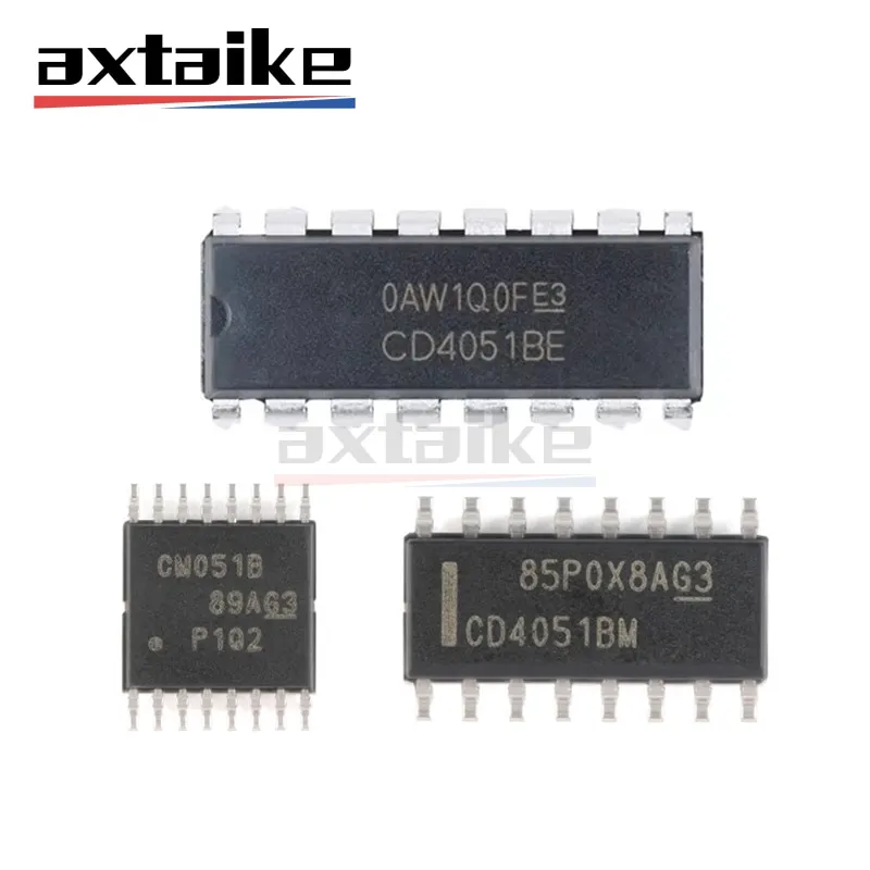10 Uds CD4051 CD4051BE CD4051BM CD4051BNSR CD4051BPWR DIP-16 SOP-16 TSSOP-16 CM051B CD4051BM96 interruptor multiplexor IC analógico de 8 canales