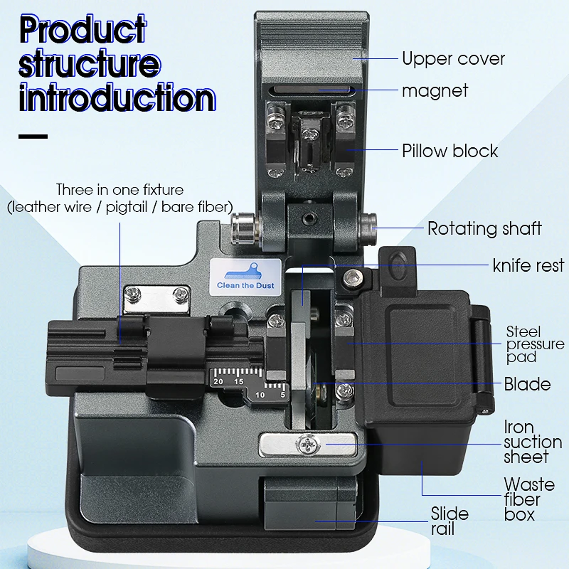 COMPTYCO AUA-X3 cuchilla de fibra FTTH cortador de fibra óptica FTTH cortador de Cable de fibra herramientas de cuchillo 24 hoja de superficie retorno de cuchillo Manual - imagen 5