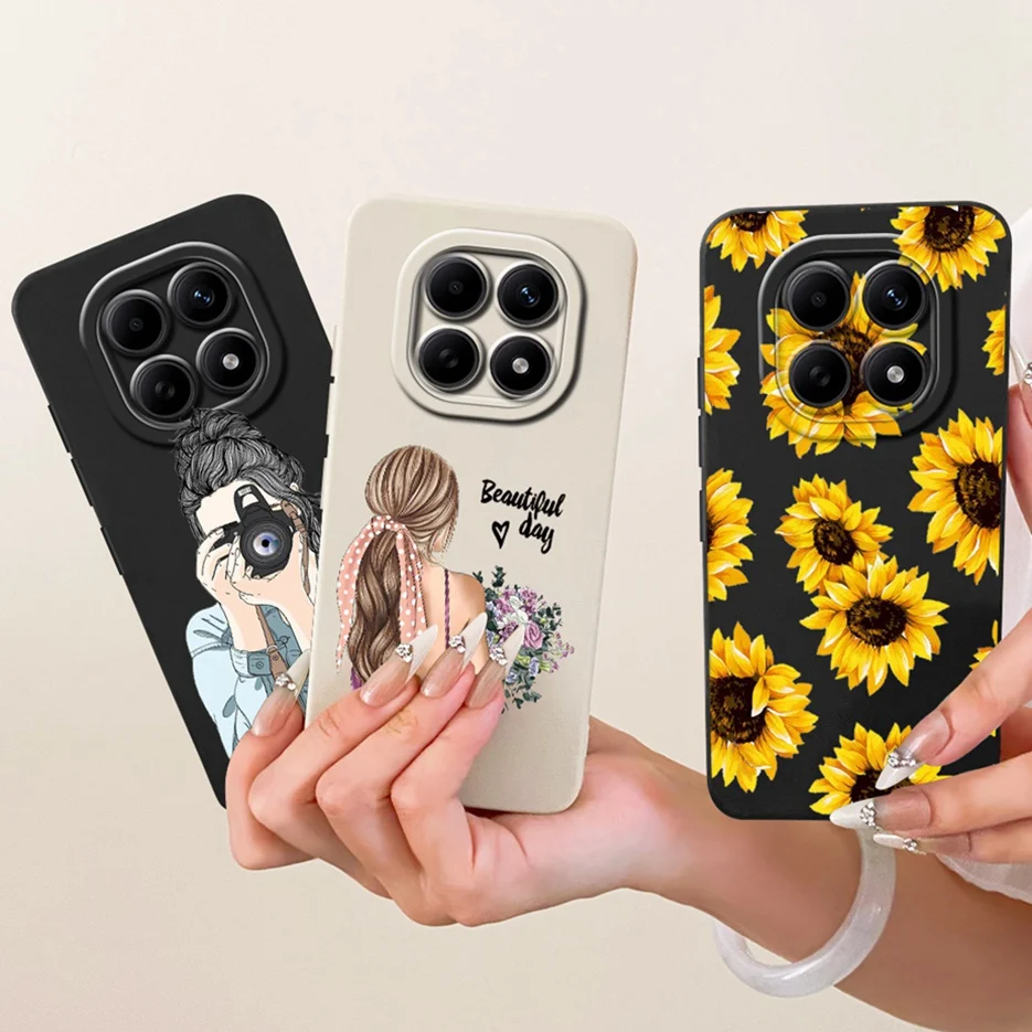 Para Xiaomi Poco M8 Pro 5G funda de lujo girasol chica cubierta pintada suave TPU funda de teléfono para Xiaomi Poco M8 PocoM8 Pro Fundas bolsas