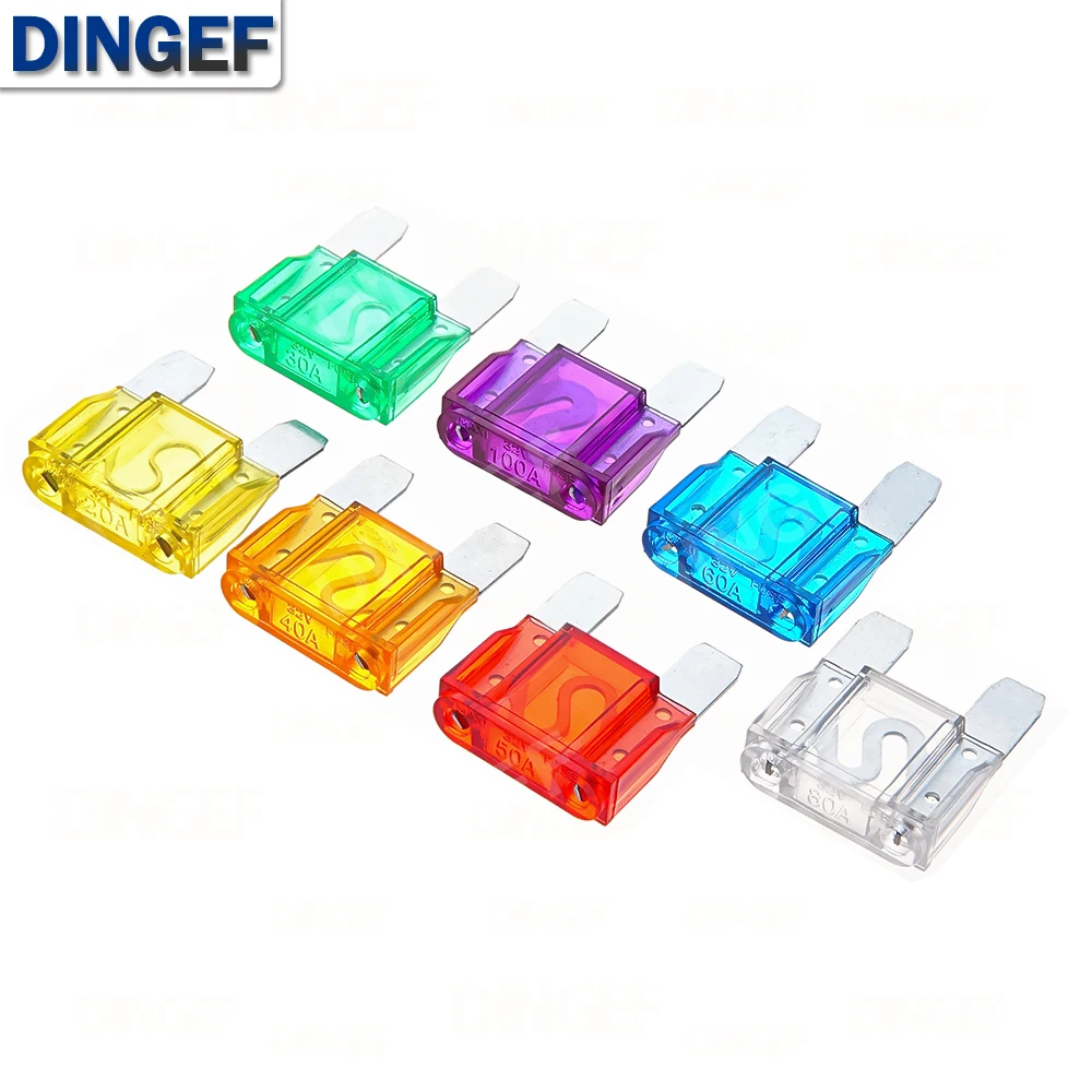 5 uds Zinc 32V tamaño grande seguro enchufe insertar luz de xenón camión barco automotriz hoja fusible 20A 30A 40A 50A 60A 70A 80A