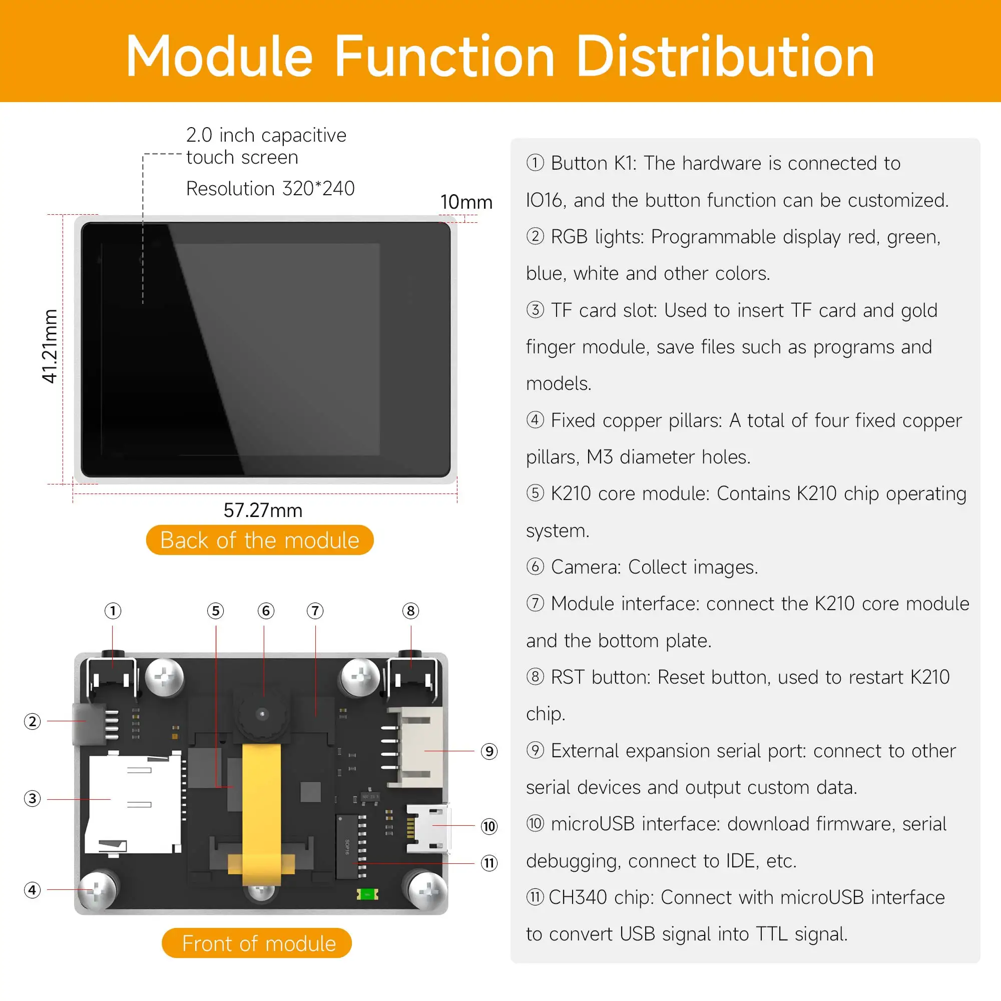 Yahboom K210 Módulo de reconocimiento visual CanMv para aprendizaje profundo de inteligencia artificial con puerto serie compatible con MicroPython - imagen 2