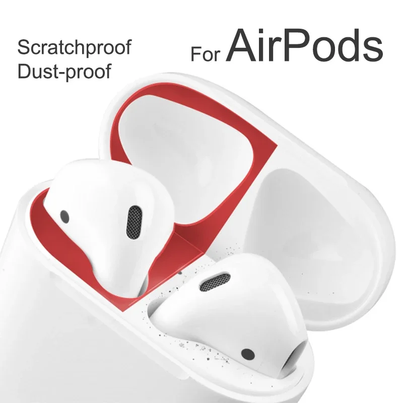 Parche antipolvo Compatible con AirPods 1/2, protección, pegatina a prueba de arañazos, funda de carga de piel, pegatinas, accesorio - imagen 3