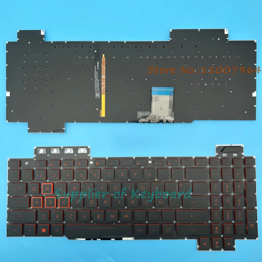 Nuevo teclado latino español/inglés para portátil Asus TUF Gaming FX504 FX504GD FX504GE FX504GM retroiluminado rojo