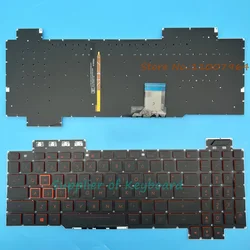 Nuevo teclado latino español/inglés para portátil Asus TUF Gaming FX504 FX504GD FX504GE FX504GM retroiluminado rojo