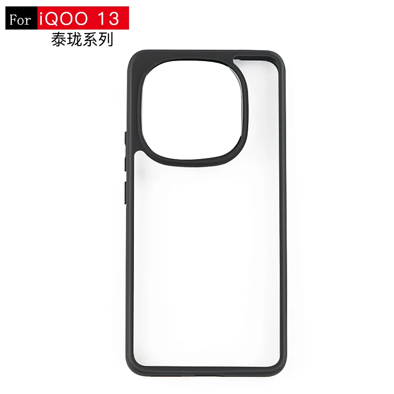 Funda de teléfono hueca con borde negro para vivo iQOO 13 Celulares para iQOO 13 a prueba de golpes PC transparente de goma TPU чехол Funda trasera - imagen 2
