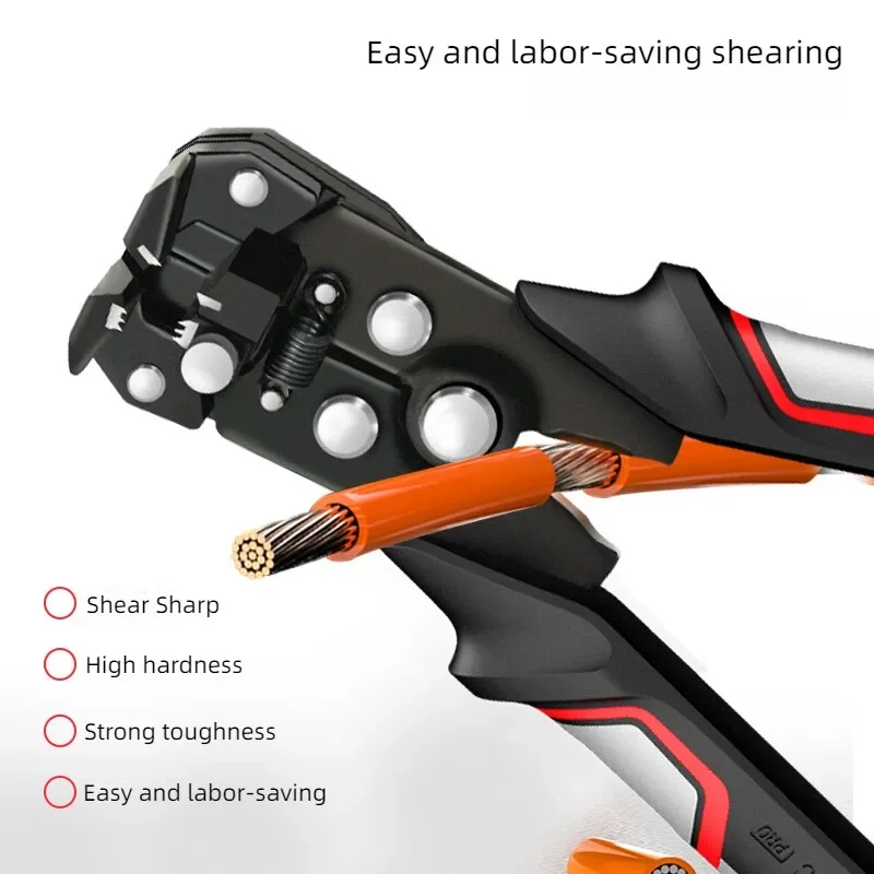 Deli-pelacables automático, cortadores de cables multifuncionales, herramienta especial para electricista, prensado de cables, herramienta manual - imagen 4