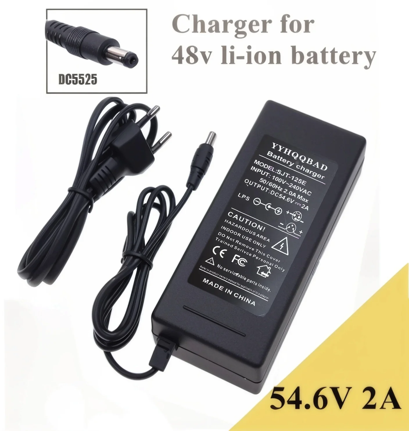 Cargador Batería Litio 48V 2A – 13S 18650 DC5525 - imagen 3