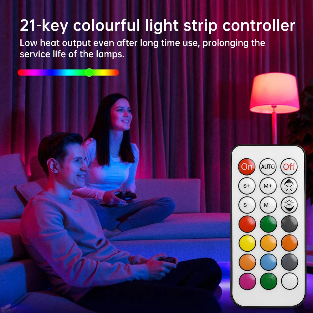 Controlador LED de 21 teclas DC5-24V, controlador de atenuación LED remoto inalámbrico RF RGB para tira de luz WS2812 WS2812B WS2811 WS2813 - imagen 3