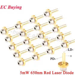Diodo Láser Rojo 650nm 5mW Módulo TO-18 para Proyectos Electrónicos