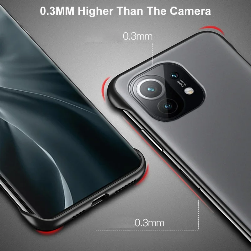 Funda de teléfono con anillo sin marco para Xiaomi Mi 8 9 10 Lite 11 Ultra Note 10 Pro Mix 4 10S, funda trasera de PC mate para Redmi Note 8 Pro - imagen 5