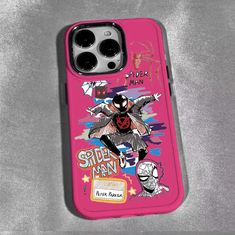 Funda de teléfono de alta calidad de Marvel Spider Man para iPhone 15 14 13 12 11 Pro Max X XR XS MAX 7 8 Plus Y2k Fundas protectoras de dibujos animados - imagen 4