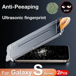 Cristal templado de privacidad para Samsung Galaxy S24 Ultra con huella ultrasónica