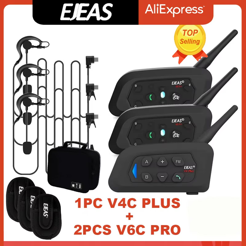 EJEAS V4C PLUS V6C PRO Intercomunicador Árbitro 3 Usuarios Full Duplex 1200m - imagen 5