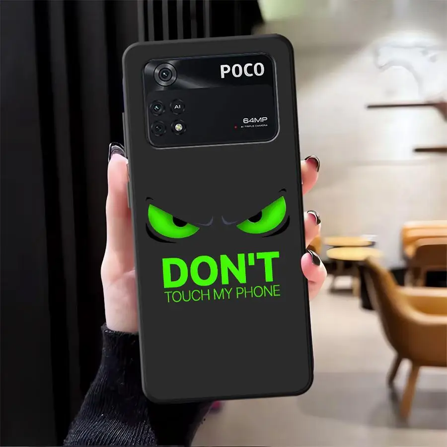Funda de teléfono suave negra con diseño de ojo fresco de dibujos animados para Xiaomi Poco M3 M4 M7 Pro X3 X4 X5 X7 Pro C61 F3 F1 C40 C71 C75 C50 M5 - imagen 2
