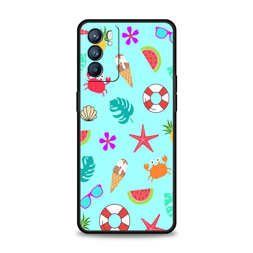 Funda para Oppo Reno13 Reno12 Reno11 F Reno10 Pro A54 A53 A95 A76 A74 A57 A98 A80 A79 5G A78 4G, funda con diseño de flores y zumo de frutas - imagen 4
