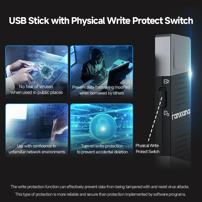 Fanxiang FF397 unidad Flash USB de 550 MB/s con botón de protección de escritura 512GB 1TB unidad de bolígrafo de estado sólido de alta velocidad para ordenador portátil teléfono PC - imagen 4