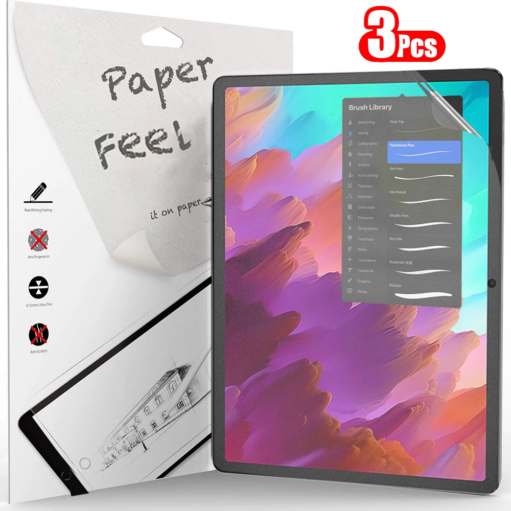 Protector de pantalla de papel para Lenovo Xiaoxin Pad 2024 2022 Xiaoxin Pad Pro 12,7 2023 2025, película sin vidrio, 3 uds. - imagen 2