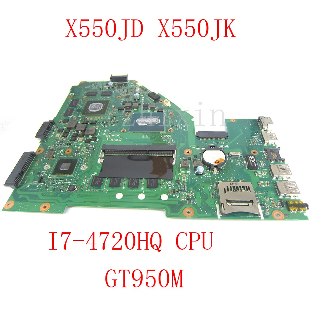 Yourui para ASUS X550JX X550JF X550JD X550JK X550J placa base para ordenador portátil I7-4720HQ CPU 4GB Ram GT950M REV.2.1 placa base para portátil