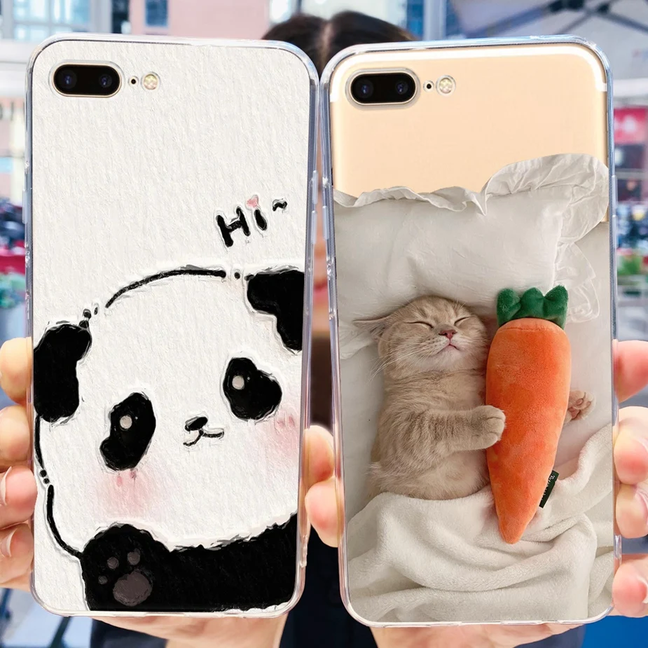 Para IPhone 7 Plus funda iPhone8 Plus cubierta pintada de moda funda de teléfono de silicona transparente para iPhone 8 iPhone7 Plus Fundas suaves parachoques - imagen 3