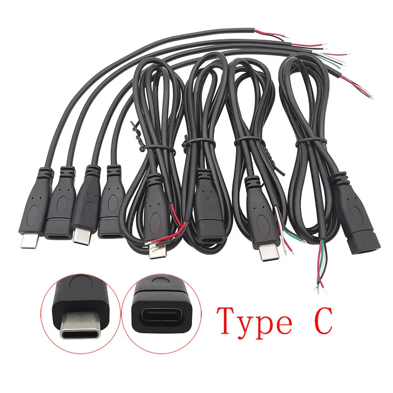 1 Uds Micro USB/Tipo C/USB 2,0 A conector de Cable macho hembra Cable de alimentación USB 2/4 pines DIY cables de extensión de datos de carga - imagen 3