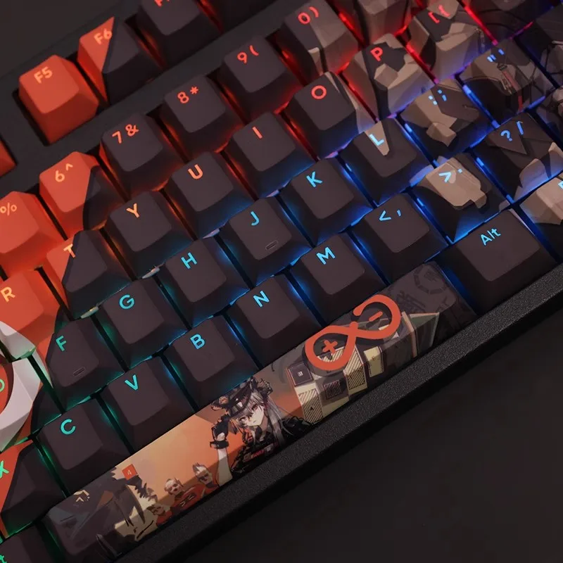Arknights Saria-Juego de teclas retroiluminadas para juegos, 108 teclas, PBT Dye, Anime, ANSI 61, 87, 104, 108, teclado de diseño - imagen 3