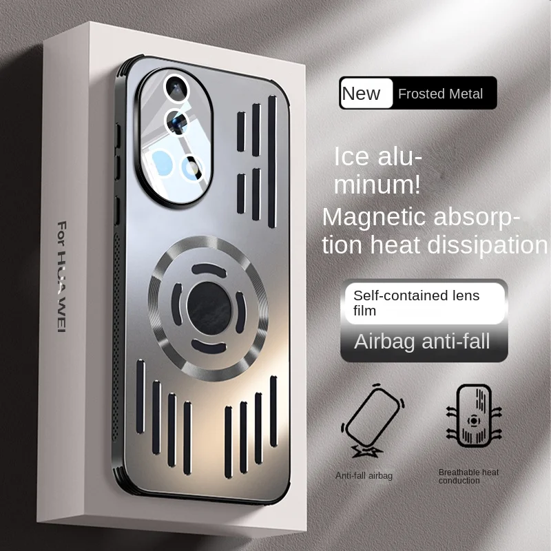 For Huawei Nova 13 Pro Case Hard Metal heat dissipation magnetic Wireless charging Protective back cover for Nova 11 12 13 Pro