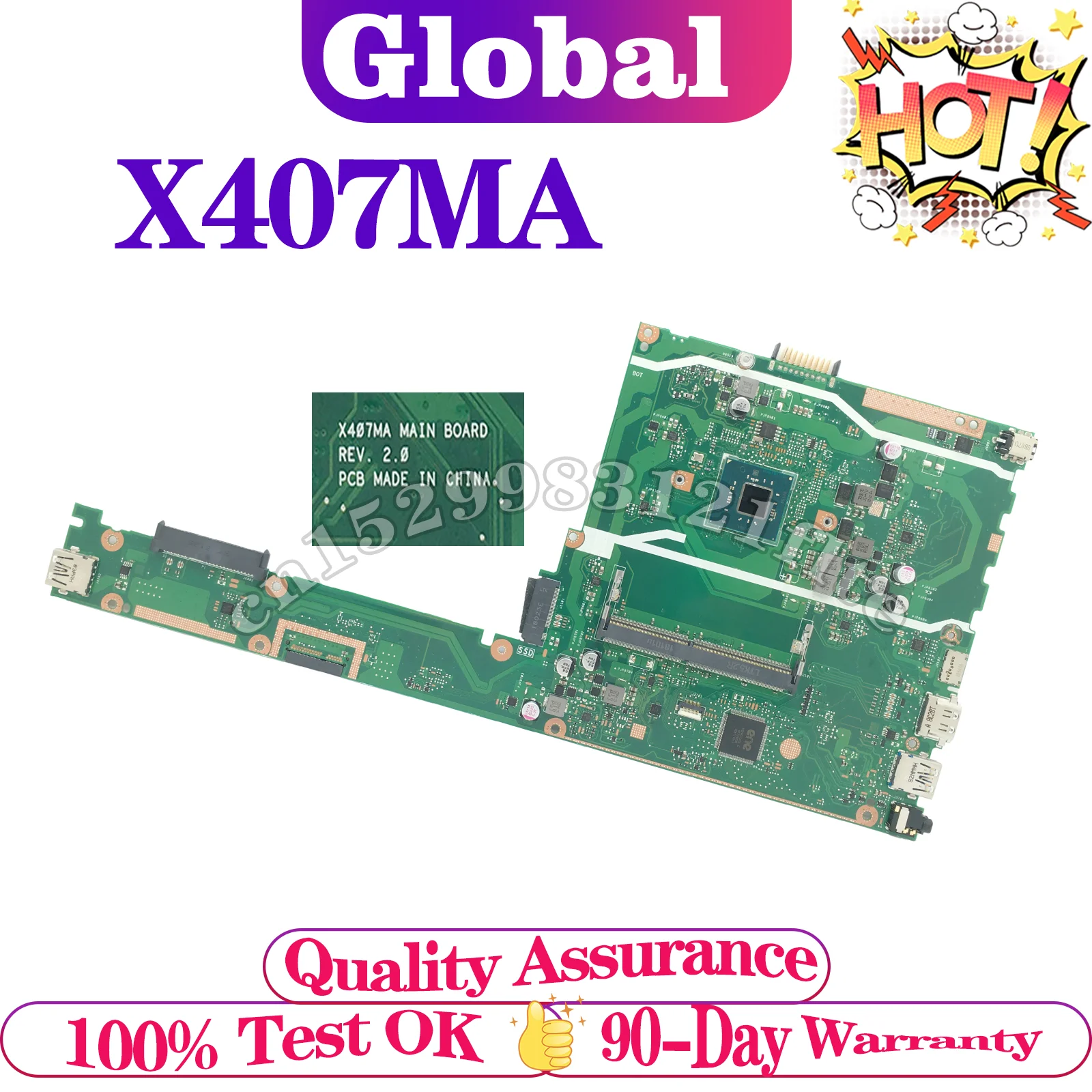 Placa base X407M X407MA F407MA F407M Y4000MA para placa base de ordenador portátil ASUS N4000/N4100 N5000 DDR4 - imagen 2