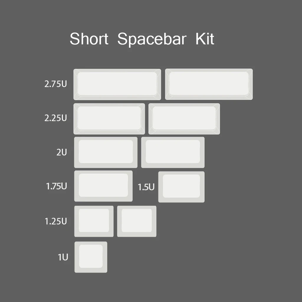Kit de barra espaciadora corta Geekark DYE SUB PBT Cherry Profile negro/blanco