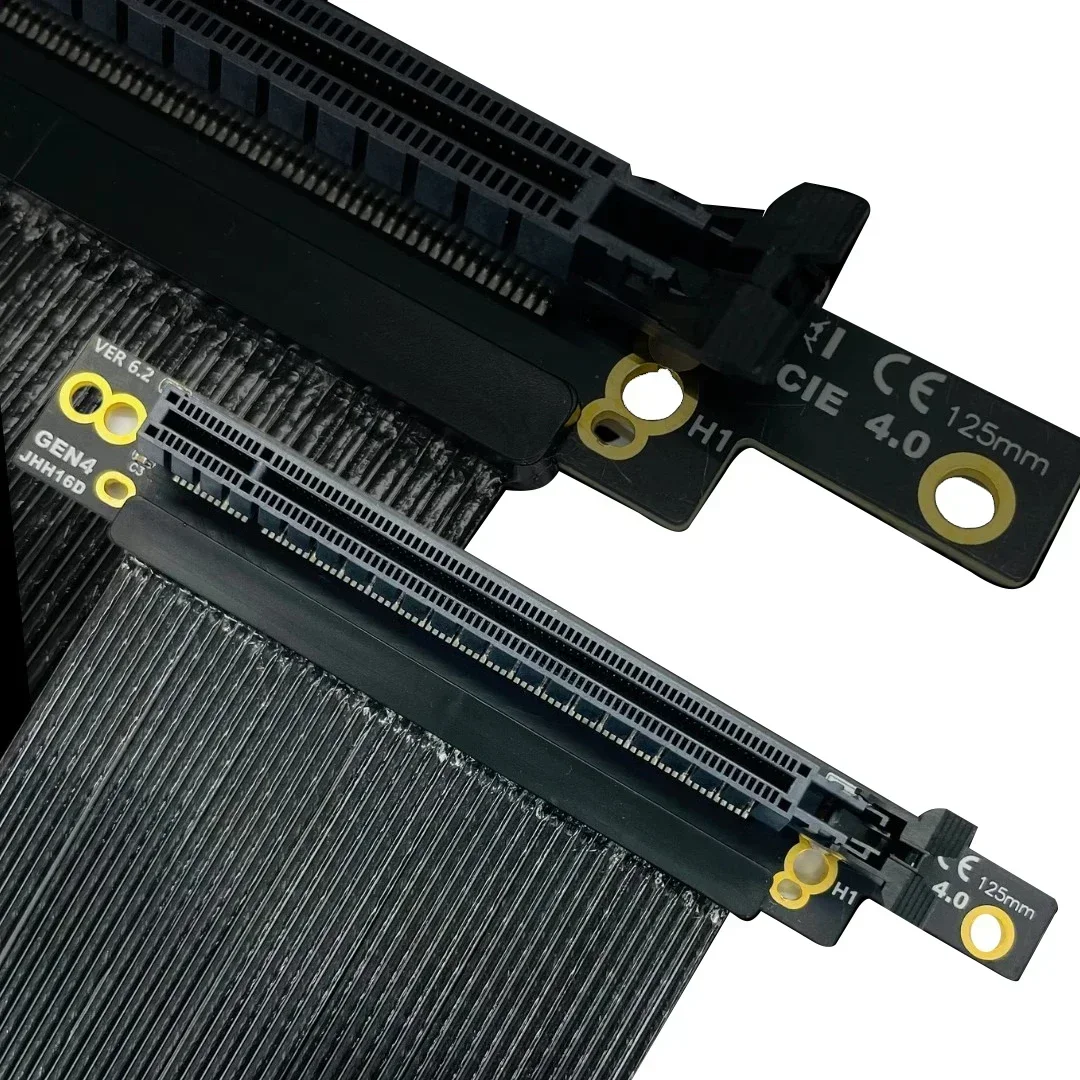 PCIE 4.0 X16 ángulo recto 270 grados para adaptador de cable de extensión de tarjeta gráfica 3090 Compatible con chasis PHANTEKS-217e NZXTh1 - imagen 2