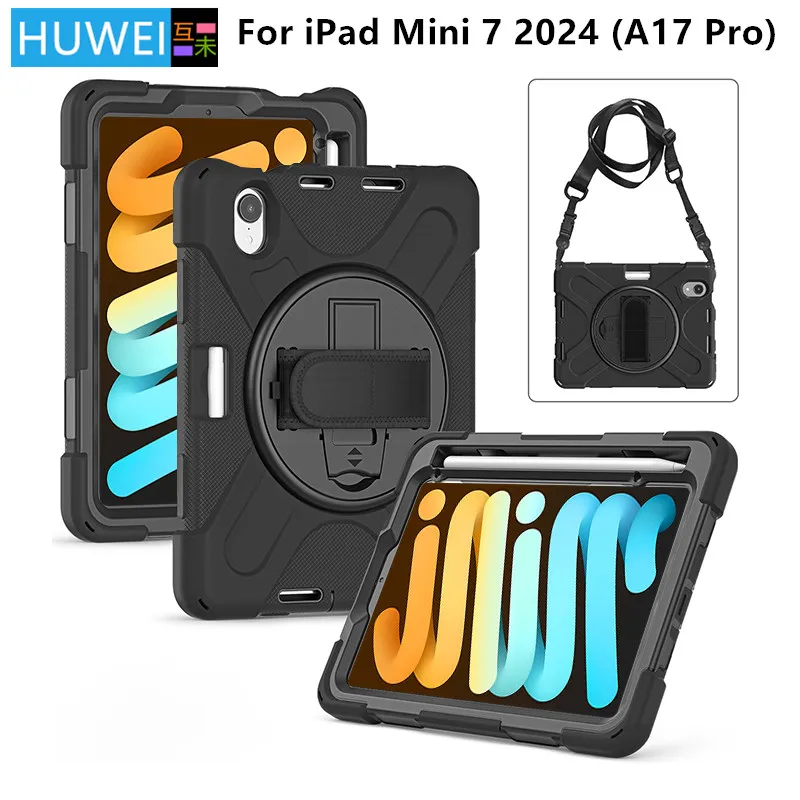 HUWEI para iPad Mini 7 funda A17 Pro 2024 iPad Mini 7 a/6 a generación funda para tableta para niños fundas resistentes a prueba de golpes - imagen 2